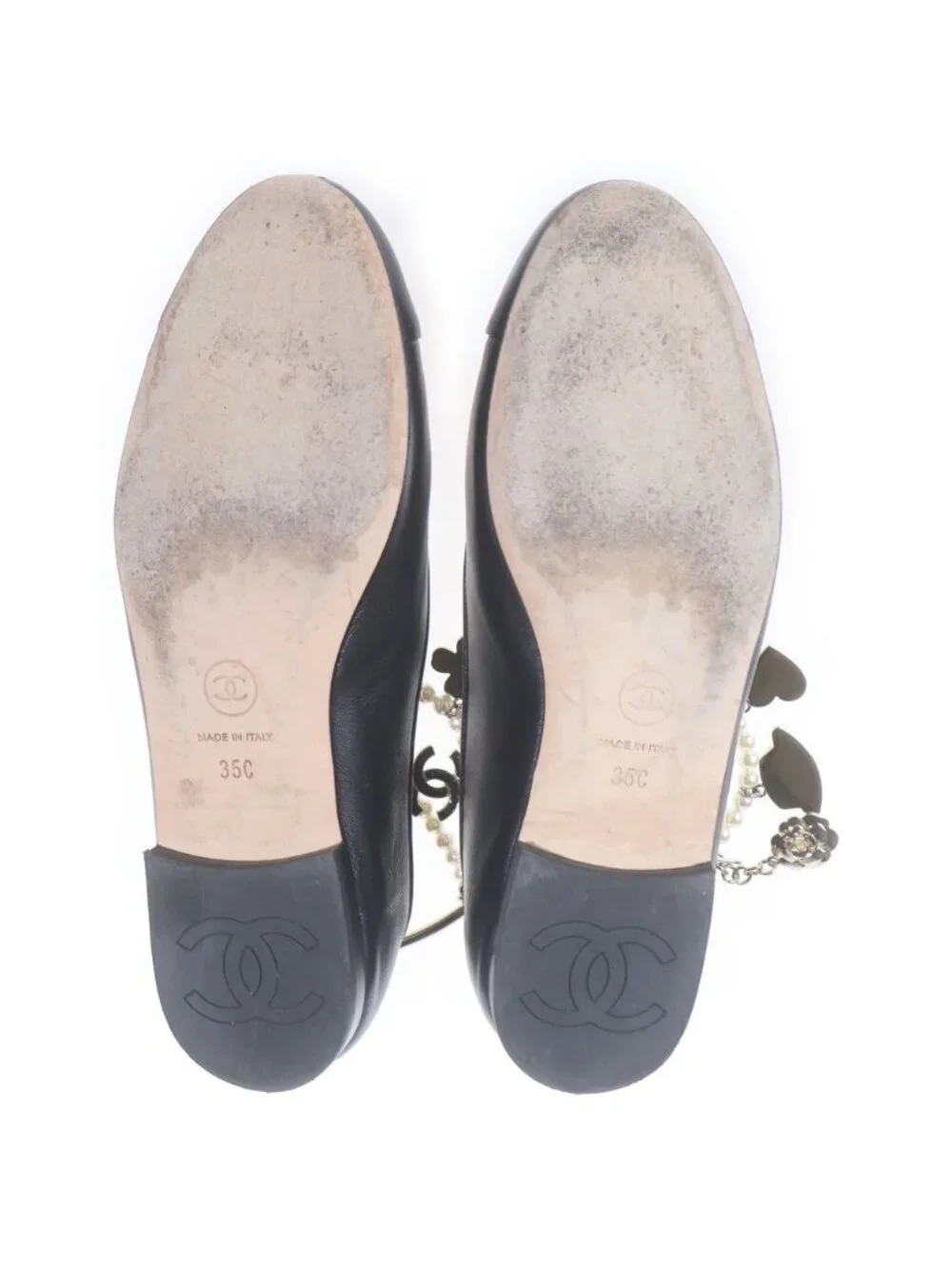 Chanel Ballerina CC Logo Charm Flat Pumps Black